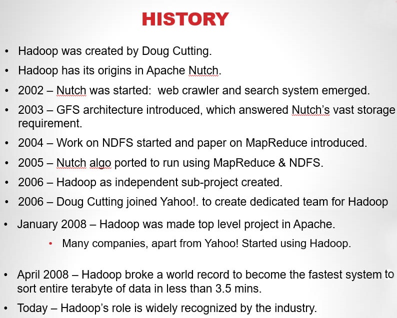 history of hadoop