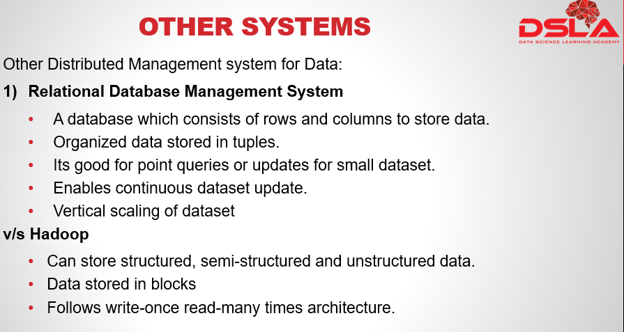 History of Hadoop and its comparison to other systems